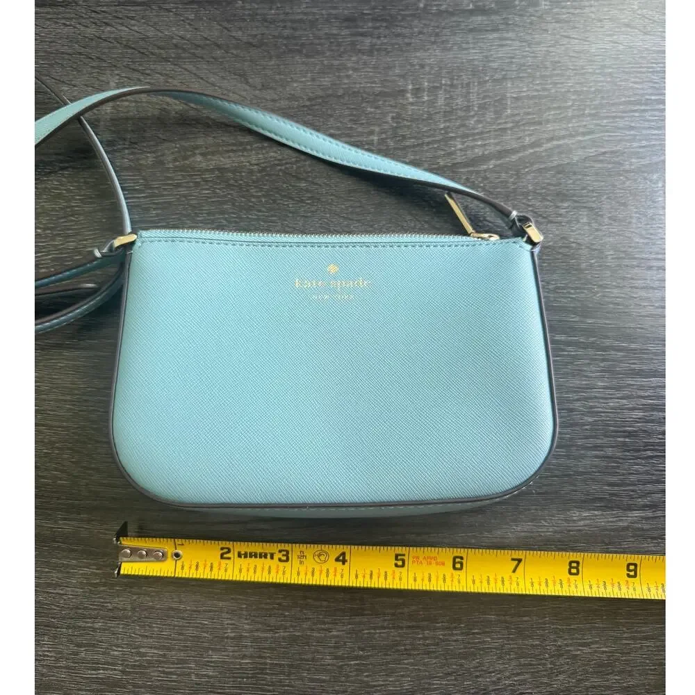 Kate Spade Schuyler Small Crossbody Purse Bag Smoky Blue Gold Tone Hardware